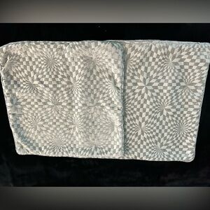 2 White & Silver Very Soft Geometrical Pattern Pillow Covers 18.5” X 18.5”